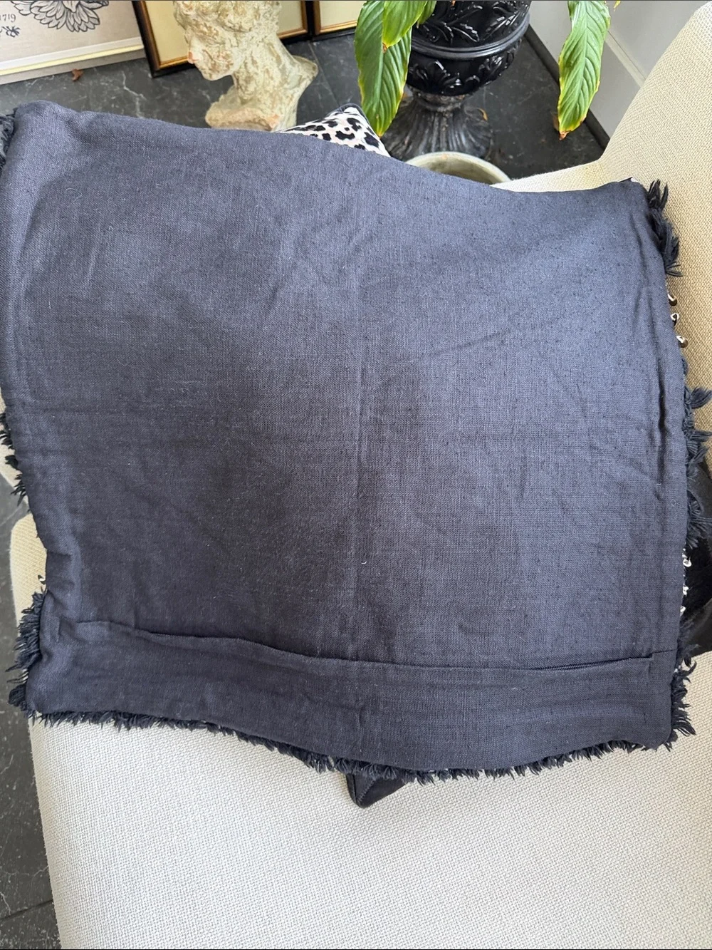 Restoration Hardware Black Textured Sequin Accent Pillow Cover New with Tags